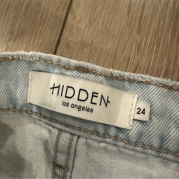 NWT Hidden Izzy Rigid Straight Leg Jeans Light Blue Denim Jeans Size 24 - Picture 5 of 9
